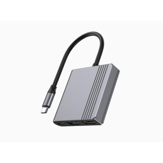 Adapter wieloportowy USB typu C 3 w 1 (port USB + HDMI +USB-C), gwiezdna szarość 