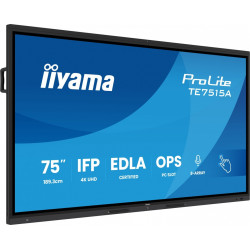 Monitor interaktywny 75 cali TE7515A-B2AG, VA,4K,40pkt,550cd,DeepContrast-IR+,    HDMI x2,DP,USB-C, 2 x 20W, OPS Slot x1, 5xUSB, 2xRJ45,8-Array,EDLA, 