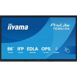 Monitor interaktywny 86 cali TE8615A-B2AG IPS,4K,40pkt,550cd,DeepContrast-IR+,    HDMI x2,DP,USB-C, 2 x 20W, OPS Slot x1, 5xUSB, 2xRJ45,8-Array,EDLA, 