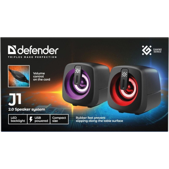 Głośniki komputerowe J1 2.0 6W LED USB czarne 