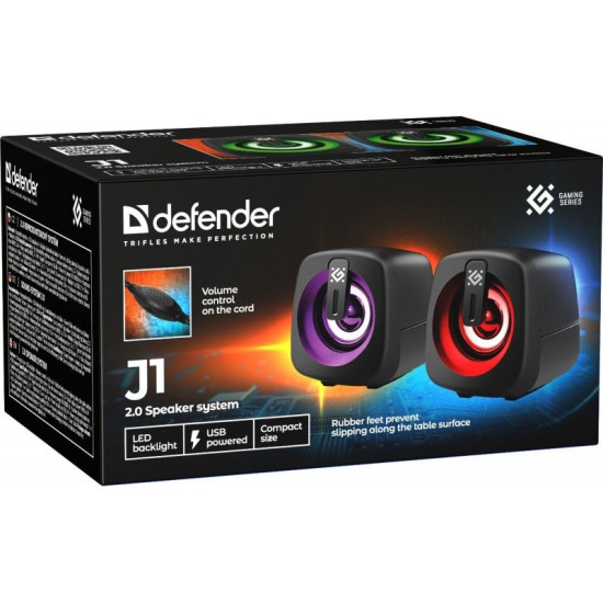 Głośniki komputerowe J1 2.0 6W LED USB czarne 