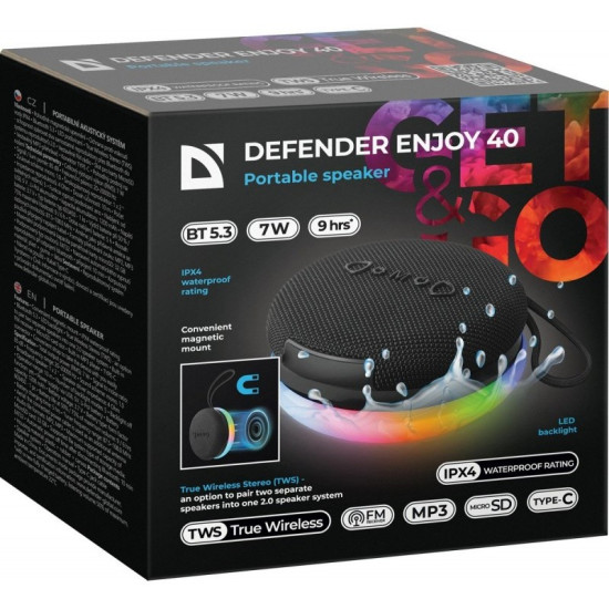 Głośnik bluetooth ENJOY 40 7W LED 