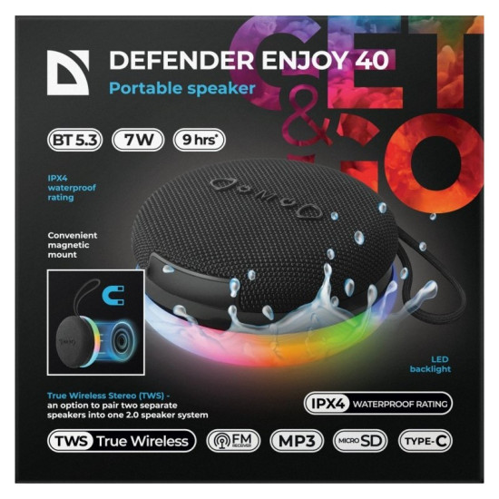 Głośnik bluetooth ENJOY 40 7W LED 