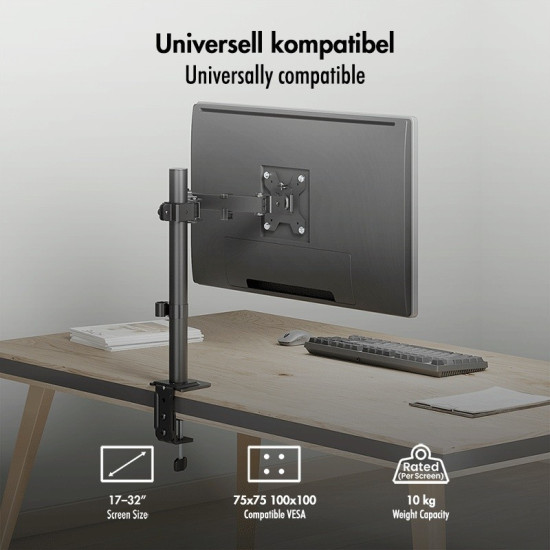 Uchwyt do monitora 17 - 32', max 10kg., stalowy 