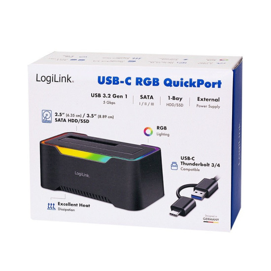 Stacja dokująca USB-C do HDD/SDD 2.5/3.5' 