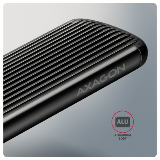 EEM2-SC Obudowa zewnętrzna aluminiowa bezśrubowa USB-C 3.2 Gen 2 10Gbps - M.2 NVMe SSD, długość 30 do 80 mm szary