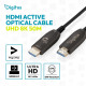 Kabel połączeniowy hybrydowy HDMI AOC | HDMI-A męski-męski | HDMI 2.1 | UHD-2 8K@60Hz | 48Gbps |HDR, eARC, HDCP 2.2, CEC | 50m
