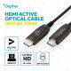 Kabel połączeniowy hybrydowy HDMI AOC | HDMI-A męski-męski | HDMI 2.1 | UHD-2 8K@60Hz | 48Gbps |HDR, eARC, HDCP 2.2, CEC | 100m