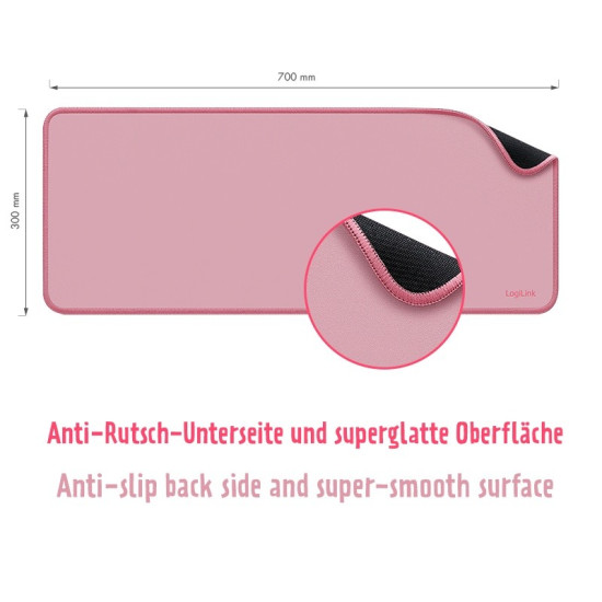 Podkładka na klawiaturę i mysz, XXL, różowa 