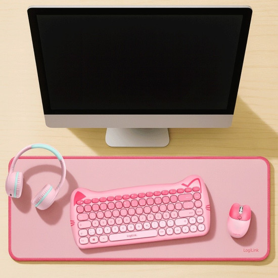 Podkładka na klawiaturę i mysz, XXL, różowa 