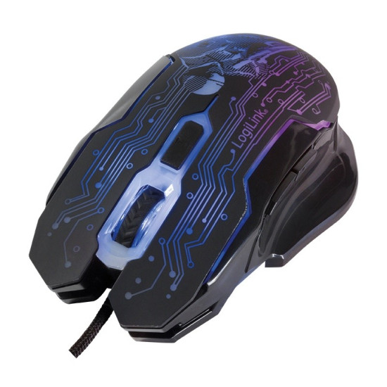 Mysz USB dla graczy, 2400 DPI, czarna