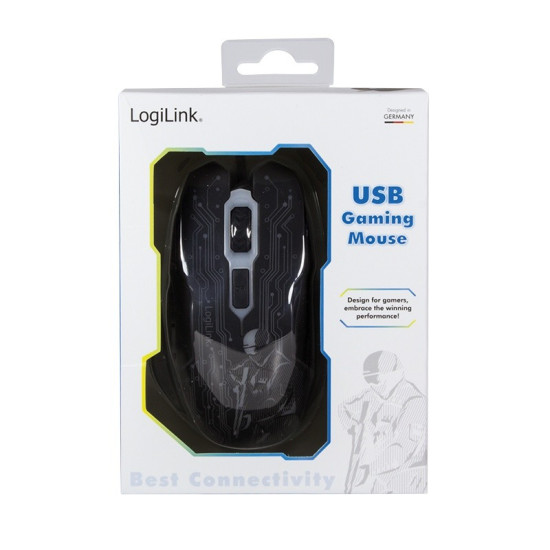 Mysz USB dla graczy, 2400 DPI, czarna