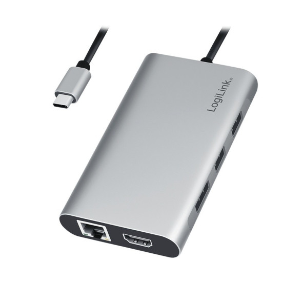 Stacja dokująca USB3.2 ,USB-C, 8-portow, PD 