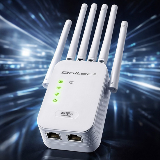 Wzmacniacz syganłu WiFi 6 | Repeater | Access Point | AX1200 Mb/s| 6 anten | 2xRJ45 | 128MB 