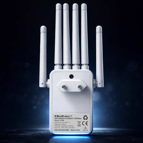 Wzmacniacz syganłu WiFi 6 | Repeater | Access Point | AX1200 Mb/s| 6 anten | 2xRJ45 | 128MB 
