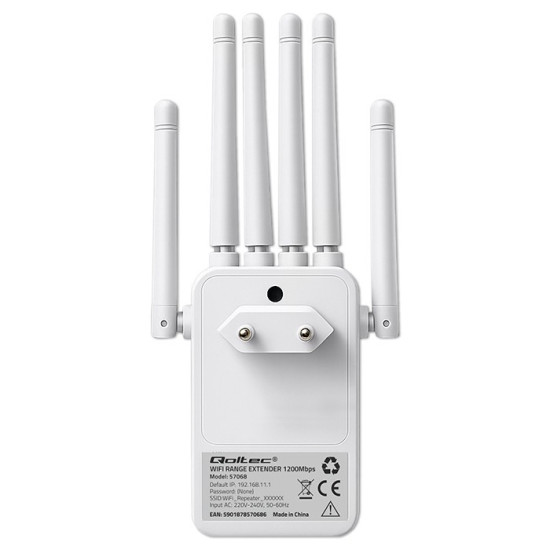 Wzmacniacz syganłu WiFi 6 | Repeater | Access Point | AX1200 Mb/s| 6 anten | 2xRJ45 | 128MB 