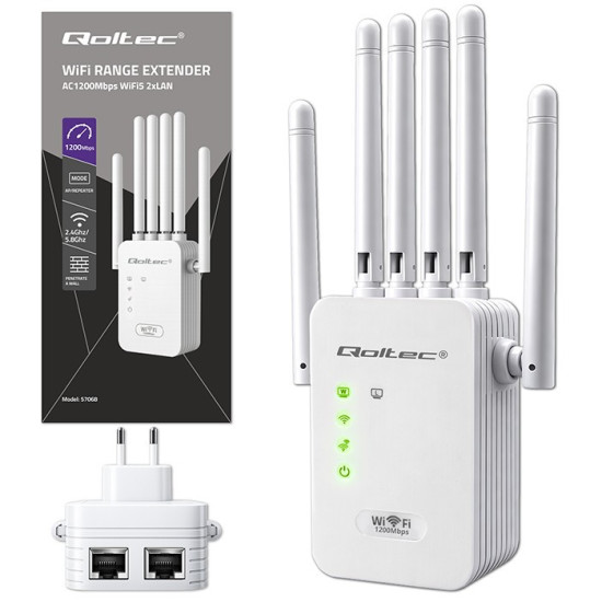 Wzmacniacz syganłu WiFi 6 | Repeater | Access Point | AX1200 Mb/s| 6 anten | 2xRJ45 | 128MB 