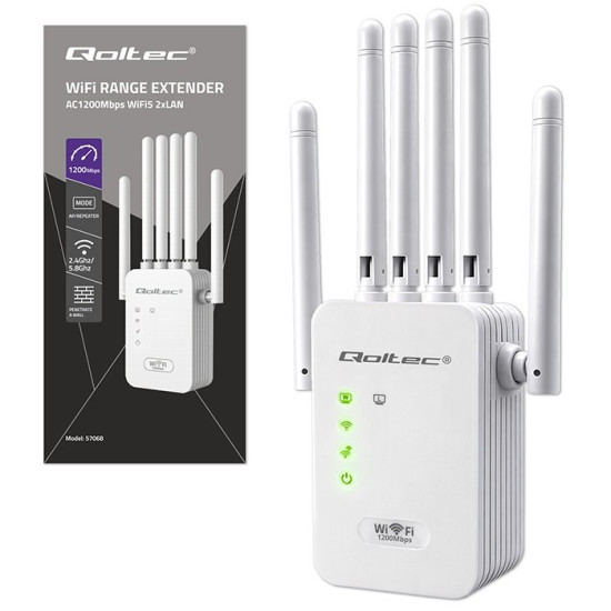 Wzmacniacz syganłu WiFi 6 | Repeater | Access Point | AX1200 Mb/s| 6 anten | 2xRJ45 | 128MB 