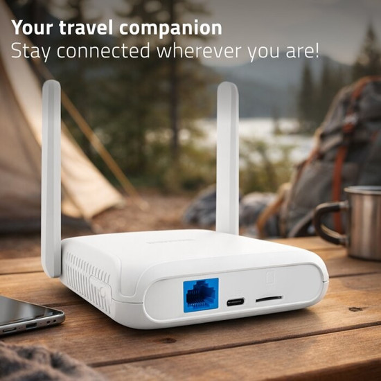 Router Home&Travel 4G LTE WiFi 6 | AX300 | 2.4GHz | Dual Antena |USB-C | Micro SIM 