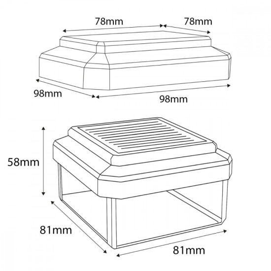 Lampa solarna LED na słupek GB127 WW 80x80mm 3200K