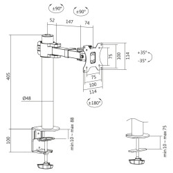 Uchwyt do monitora 17-32 cale, stalowy, maks. 9kg 