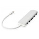 HUB/Koncentrator 4-portowy USB 3.0 SuperSpeed z Typ C Power Delivery, aluminium