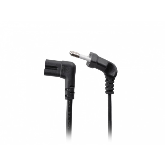 Kabel zasilający EURO (radiowy) CEE 7/16- IEC 320 C7 1.8m kątowy VDE czarny