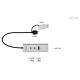 Hub metalowy USB-C/USB-A 3 2x USB-C/1x USB-A / 2.5GLAN 