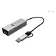 Hub metalowy USB-C/USB-A 3 2x USB-C/1x USB-A / 2.5GLAN 