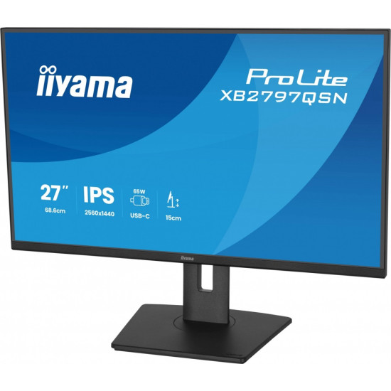 Monitor 27 cali XB2797QSN-B1 IPS/3.7 megapixel QHD, HAS150/ 350cd/1ms/HDMI/Displayport, USBC DOCK 65W, 4USB HUB, RJ45