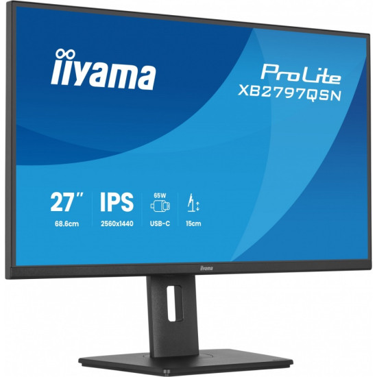 Monitor 27 cali XB2797QSN-B1 IPS/3.7 megapixel QHD, HAS150/ 350cd/1ms/HDMI/Displayport, USBC DOCK 65W, 4USB HUB, RJ45
