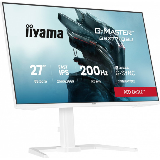 Monitor  27 cali GB2771QSU-W1 QHD,Fast IPS,200Hz,HAS (150) PIVOT,     2xUSB 3.2, 2xUSB C, 0,5ms, 2xHDMI, DP, 350cd,Adaptive G-SYNC - 2560 x 1440    @4