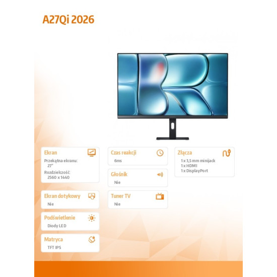Monitor 27 cali A27Qi 2026 2K