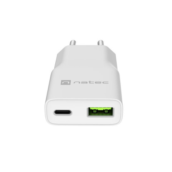 Ładowarka sieciowa slim RiberaGAN 1xUSBC+1xUSB-A 20W