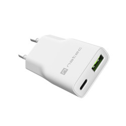 Ładowarka sieciowa slim RiberaGAN 1xUSBC+1xUSB-A 20W