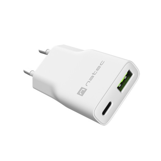 Ładowarka sieciowa slim RiberaGAN 1xUSBC+1xUSB-A 20W