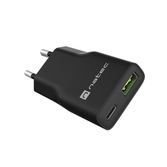 Ładowarka sieciowa slim RiberaGAN 1xUSBC+1xUSB-A 20W