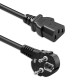 Kabel zasilający | wtyczka kątowa SCHUKO CEE 7/7 (E/F) | IEC C13 | 3x0.75mm2 | Czysta miedź Cu | 2m 