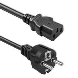 Kabel zasilający SCHUKO CEE 7/7 (E/F) | IEC C13 | 3x1.0mm2 | Czysta miedź Cu | 3m 