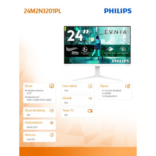 Monitor 23.8 cala 24M2N3201PL Fast IPS 260Hz HDMI DP