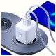 Ładowarka sieciowa Hyper GaN 20W 1xUSB-A 1xUSB-C PD QC4+ biała 