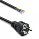 Kabel zasilający SCHUKO CEE 7/7 (E/F) | miedź Cu | odizolowany lutowany | 3x1.0mm2 | 1.8m 
