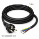 Kabel zasilający SCHUKO CEE 7/7 (E/F) | miedź Cu | odizolowany lutowany | 3x1.0mm2 | 1.8m 