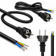 Kabel zasilający SCHUKO CEE 7/7 (E/F) | miedź Cu | odizolowany lutowany | 3x1.0mm2 | 1.8m 