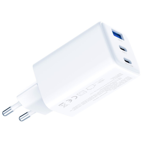 Ładowarka sieciowa Hyper GaN 65W 1xUSB-A 2xUSB-C PD QC4+ biała 