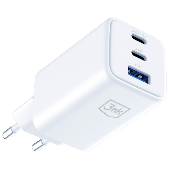 Ładowarka sieciowa Hyper GaN 65W 1xUSB-A 2xUSB-C PD QC4+ biała 