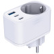 Adapter sieciowy Hyper Charger 30W 1xUSB-A 2xUSB-C 1x Schuko PD  QC 3.0 białt 