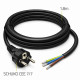 Kabel zasilający SCHUKO CEE 7/7 (E/F) | miedź Cu | odizolowany lutowany | 3x1.5mm2 | 1.8m 