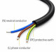 Kabel zasilający SCHUKO CEE 7/7 (E/F) | miedź Cu | odizolowany lutowany | 3x1.5mm2 | 1.8m 