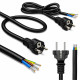 Kabel zasilający SCHUKO CEE 7/7 (E/F) | miedź Cu | odizolowany lutowany | 3x1.5mm2 | 1.8m 